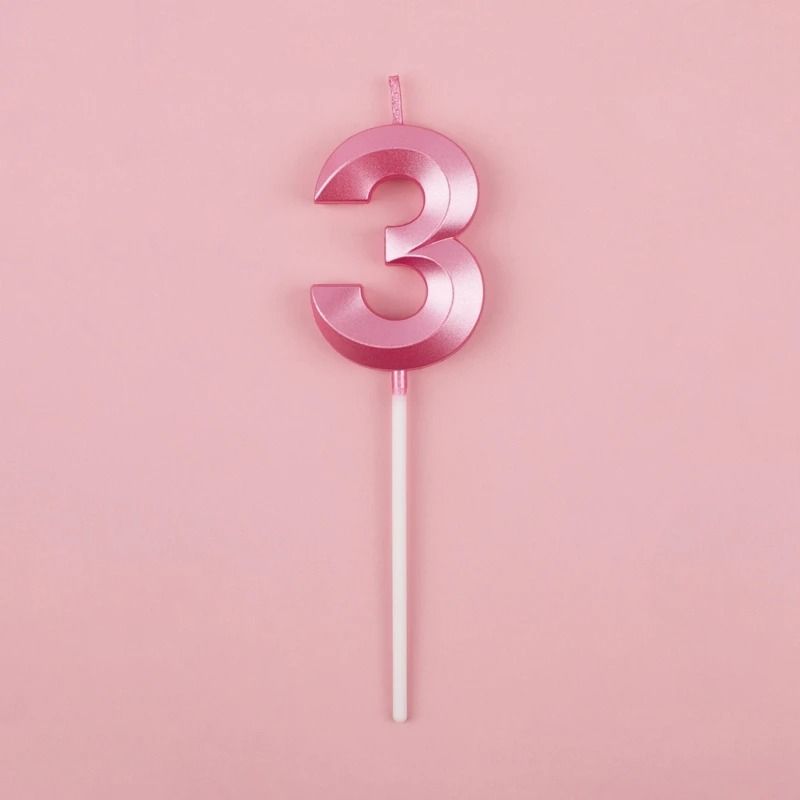 3D Metallic Digital Birthday Candle 18