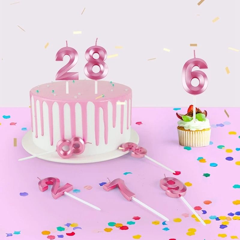 3D Metallic Digital Birthday Candle 1