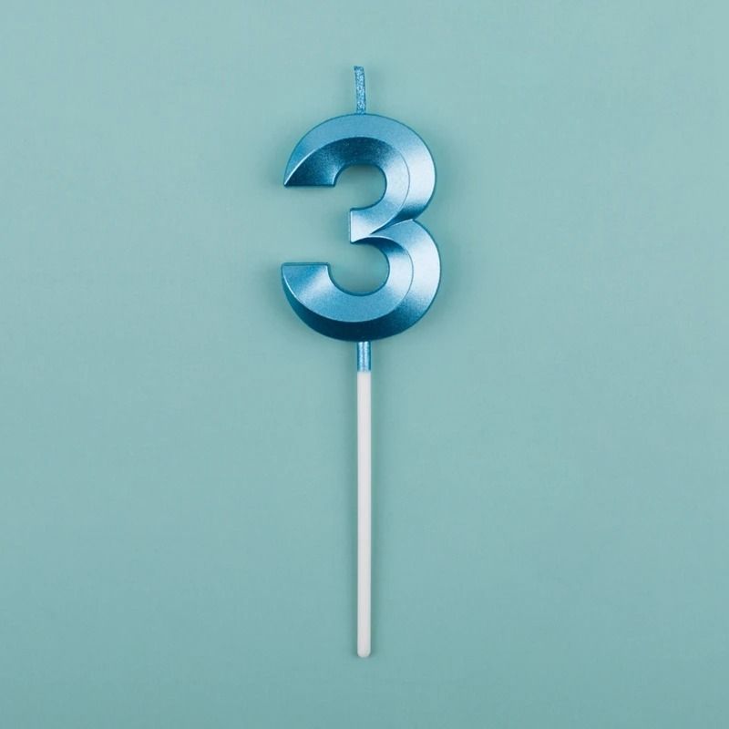 3D Metallic Digital Birthday Candle 6