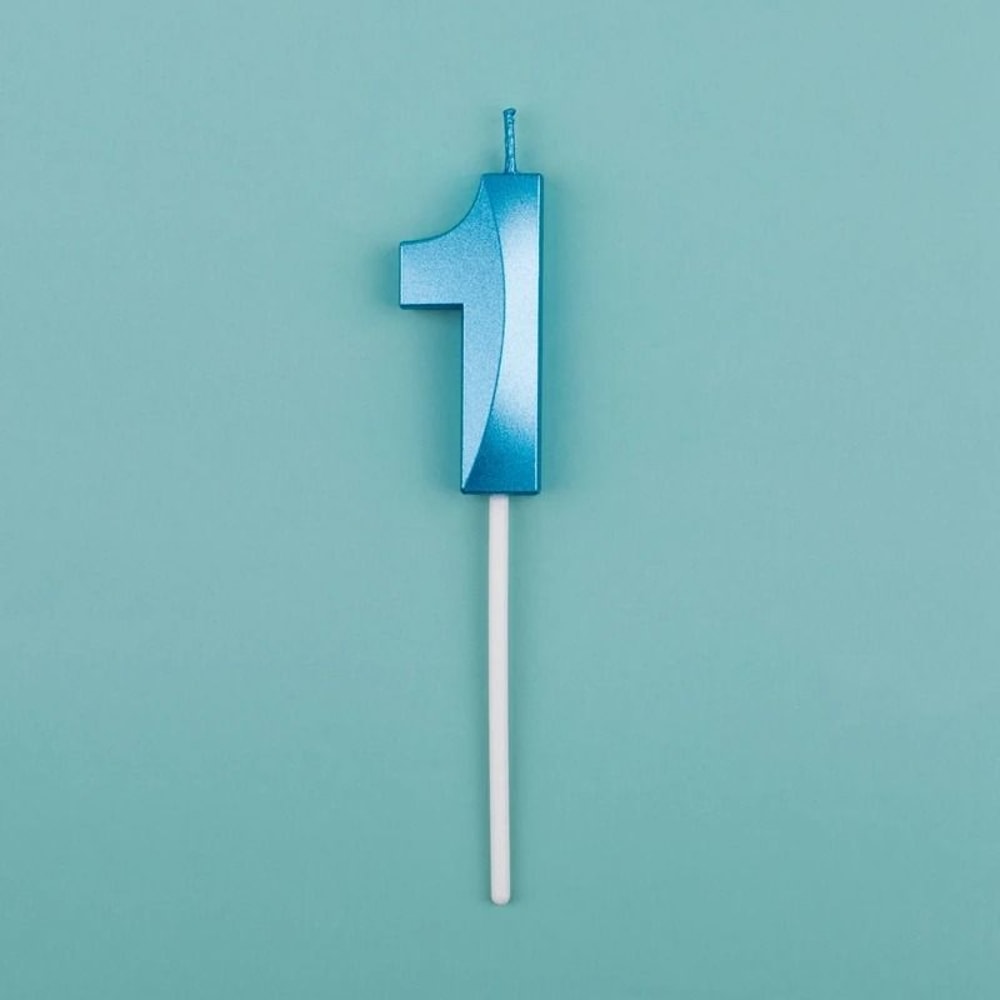 3D Metallic Digital Birthday Candle 7