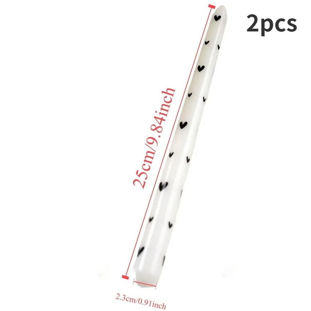 2Piece HandPainted Rose Taper Candles 2