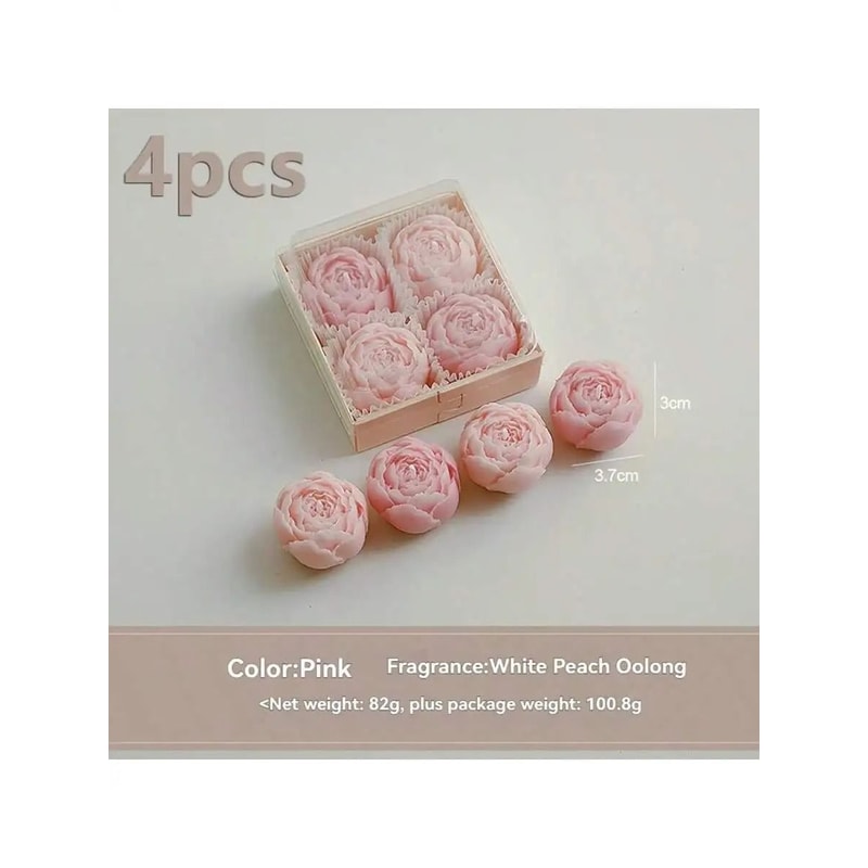 4Piece Handmade Rose Flower Soy Wax Candle Set 7