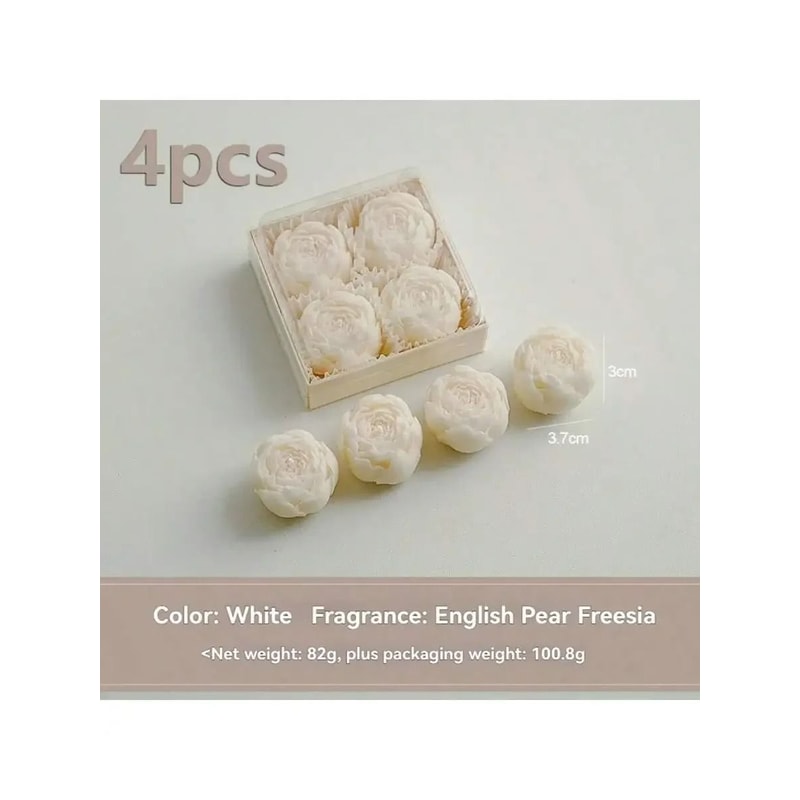 4Piece Handmade Rose Flower Soy Wax Candle Set 8