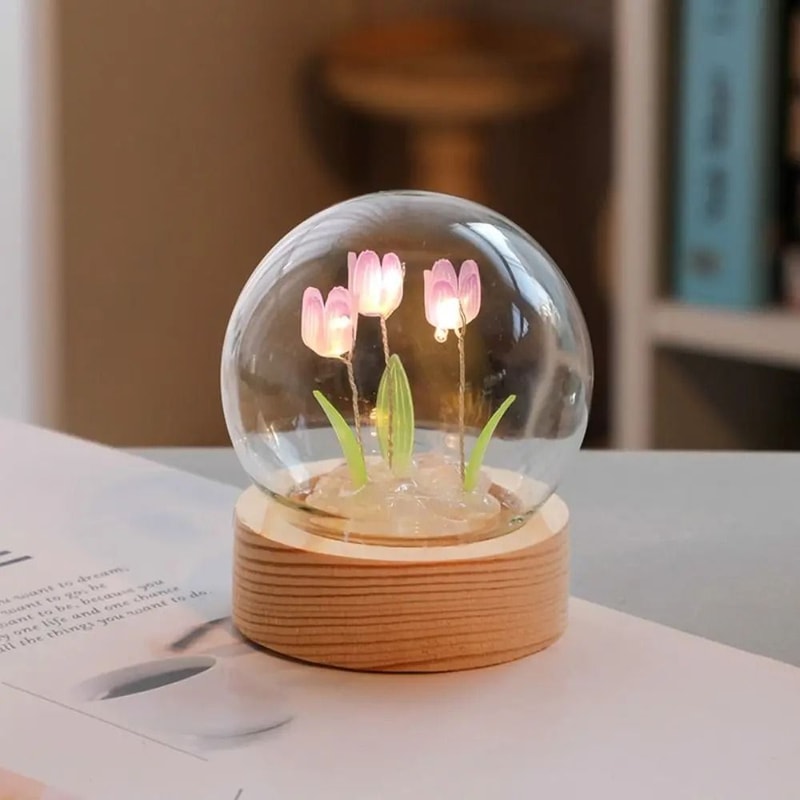 Handmade Tulip Field Infinity Night Light 10
