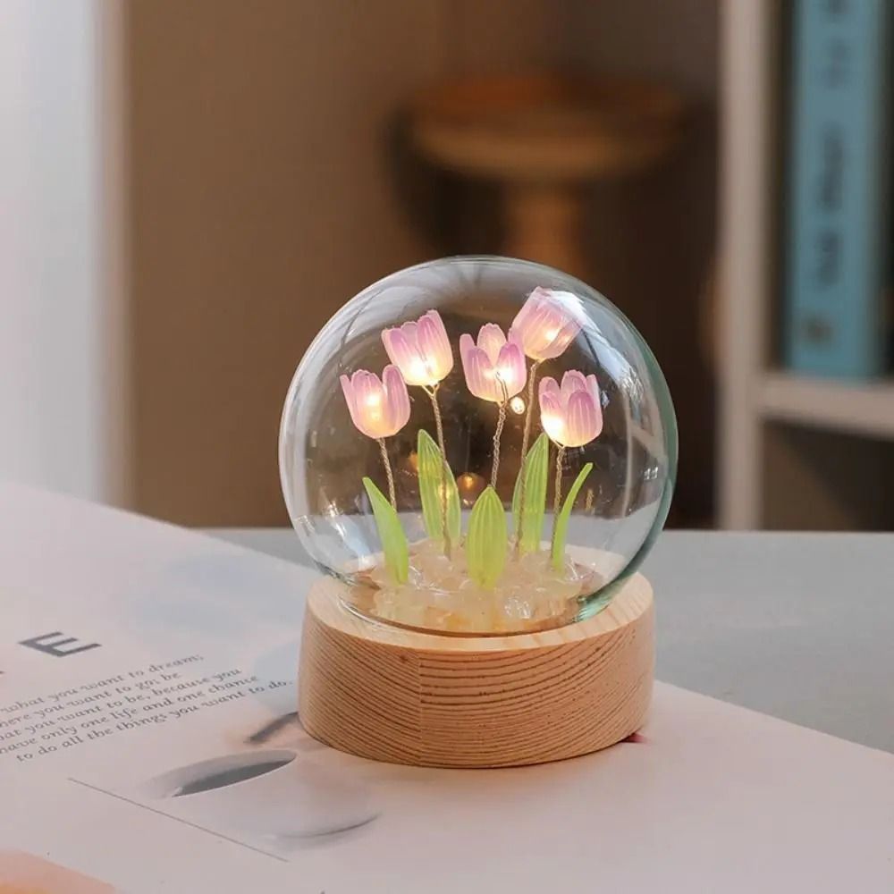 Handmade Tulip Field Infinity Night Light 11