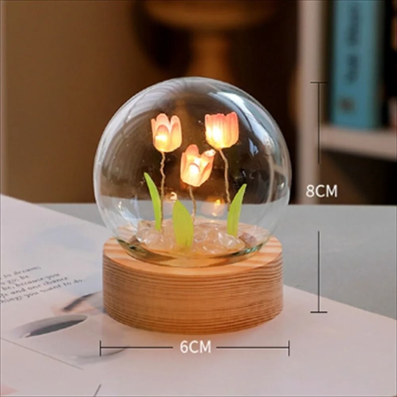 Handmade Tulip Field Infinity Night Light 4