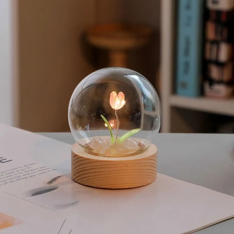 Handmade Tulip Field Infinity Night Light 7