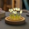 Handmade Tulip Garden LED Night Light With Glass Dome 9