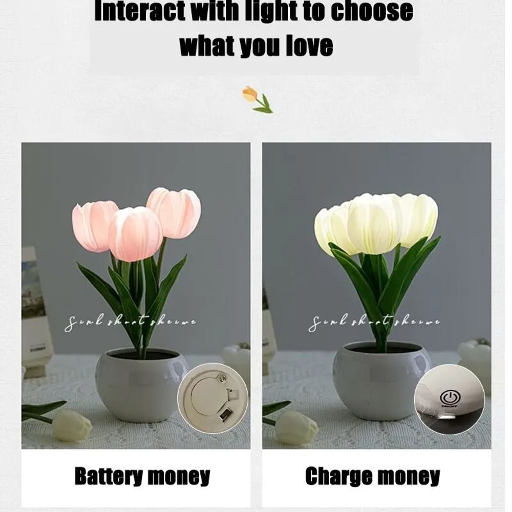 Romantic Simulation Tulip Bouquet LED Table Lamp 4