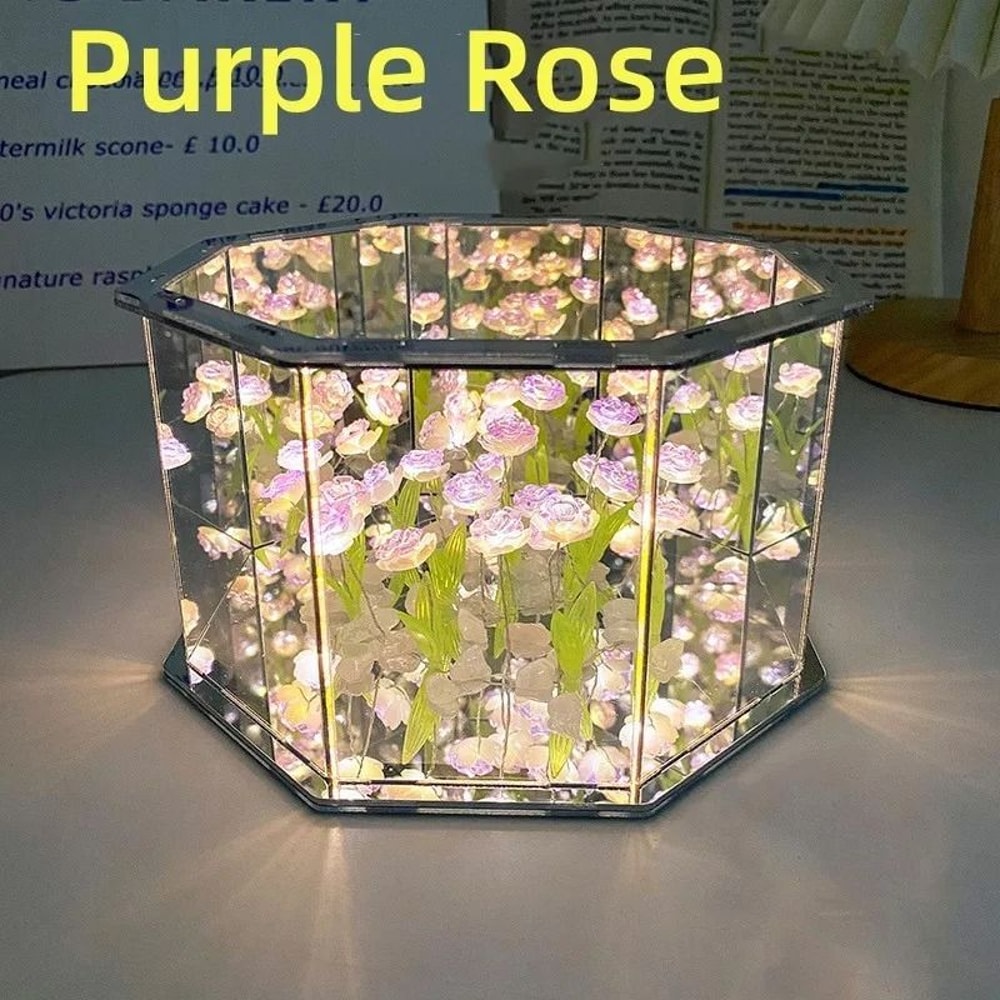 Handmade Infinity Tulip Mirror Cube Nightlight 10
