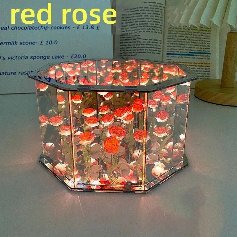 Handmade Infinity Tulip Mirror Cube Nightlight 6