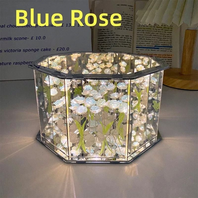 Handmade Infinity Tulip Mirror Cube Nightlight 7