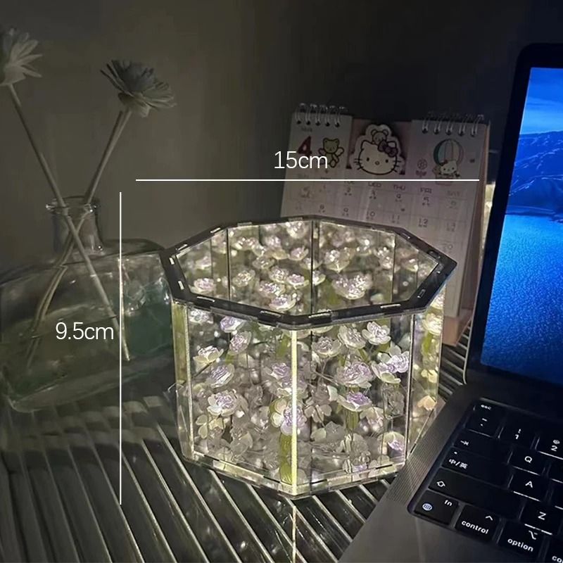 Handmade Infinity Tulip Garden Mirror Cube 9