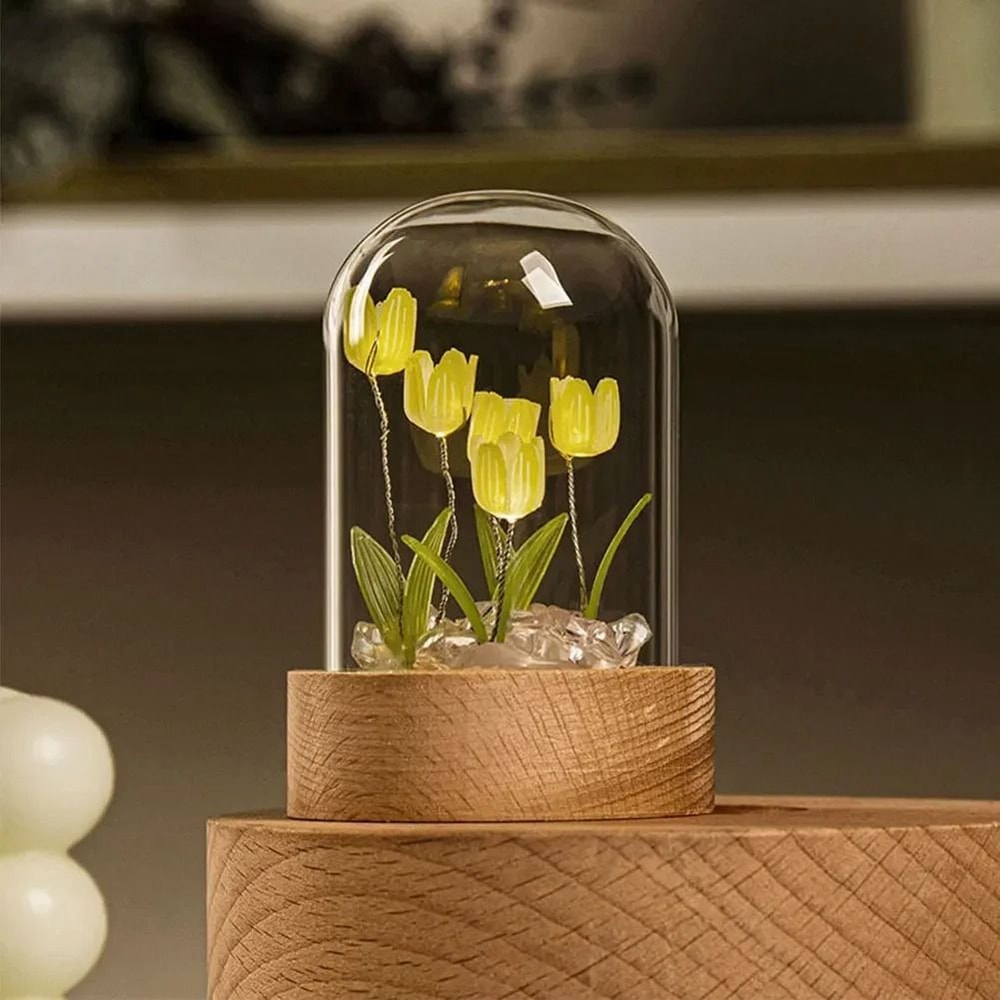 Handmade Blooming Tulip Glow Bedside Lamp 10