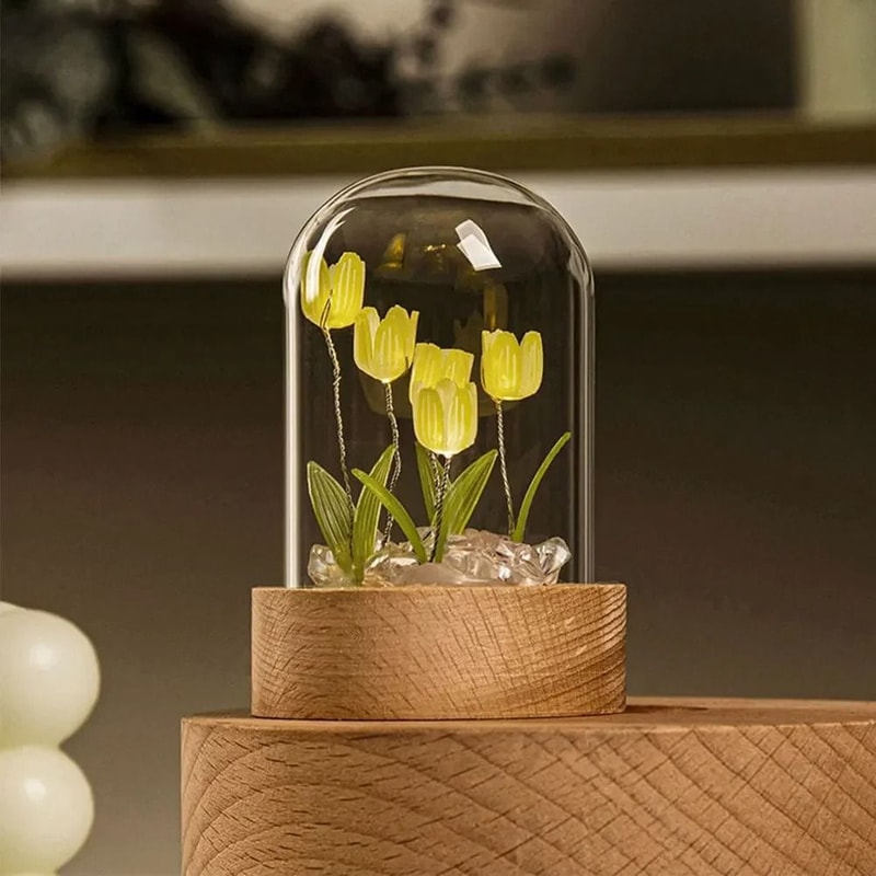 Handmade Blooming Tulip Glow Bedside Lamp 10
