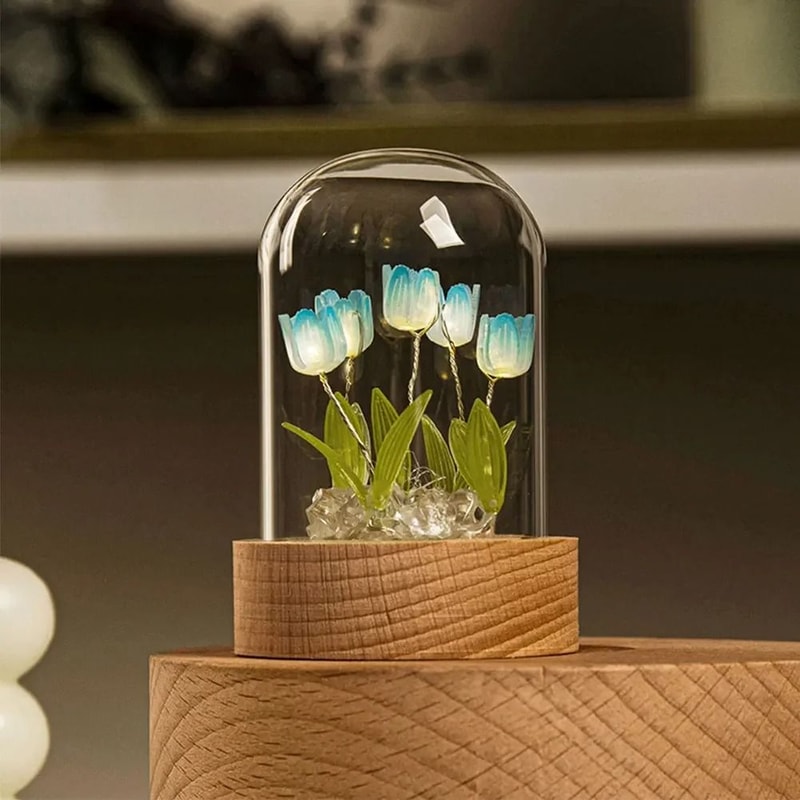 Handmade Blooming Tulip Glow Bedside Lamp 12