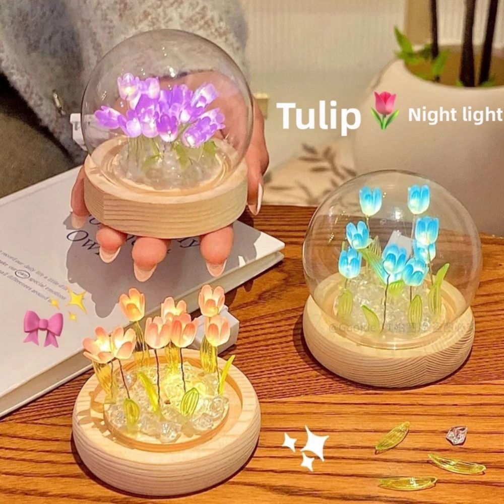 Handmade Blooming Tulip Glow Bedside Lamp 1