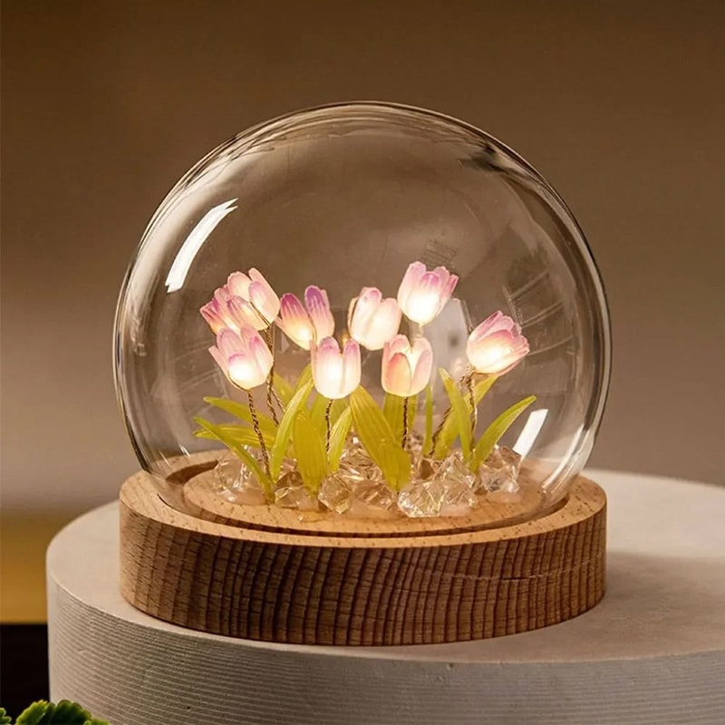 Handmade Blooming Tulip Glow Bedside Lamp 6