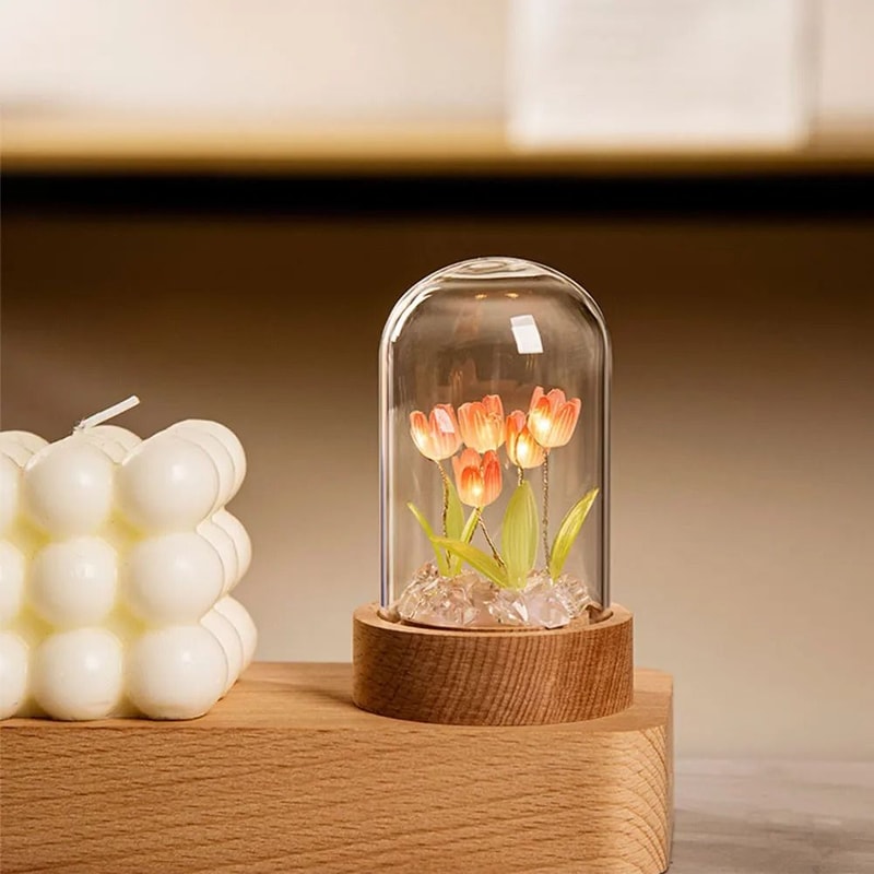 Handmade Blooming Tulip Glow Bedside Lamp 7