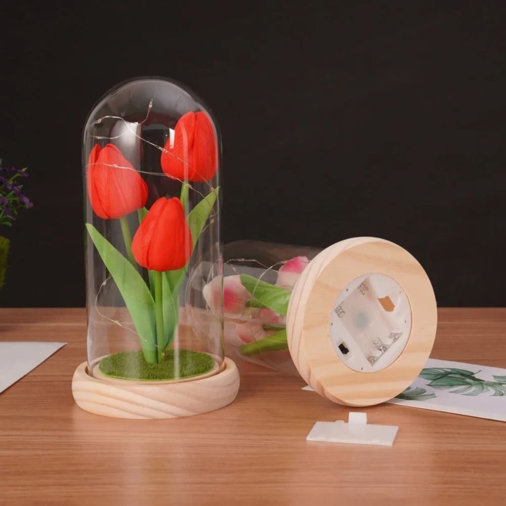 Everlasting Garden Glass Dome Tulip Night Light 5