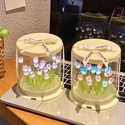 handmade enchanted garden mini tulip night light
