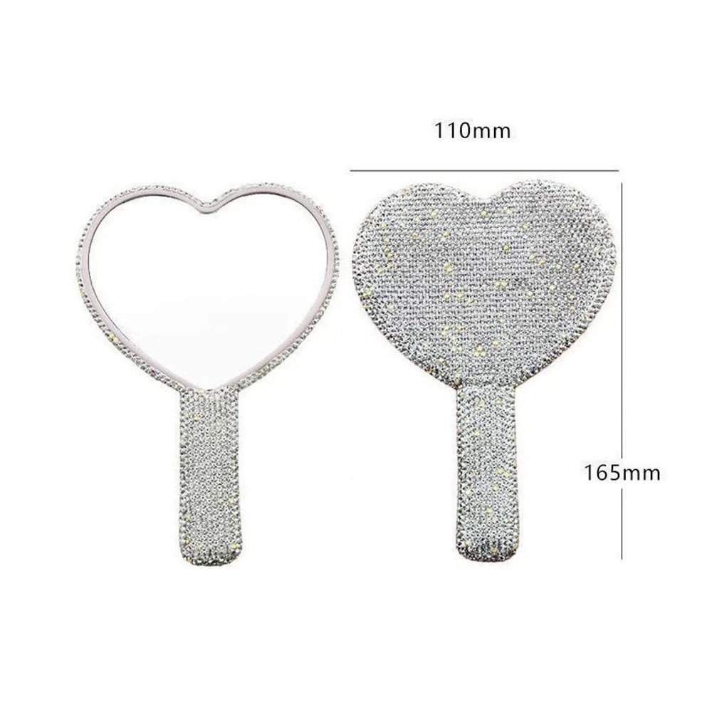 Luxe Diamond Heart Handheld Vanity Mirror 6