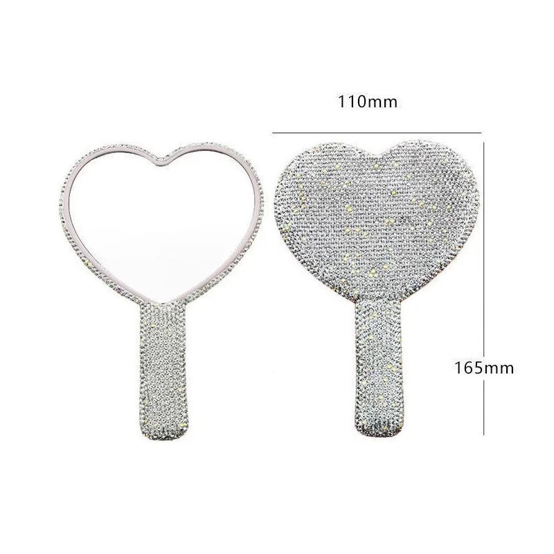 Luxe Diamond Heart Handheld Vanity Mirror 6