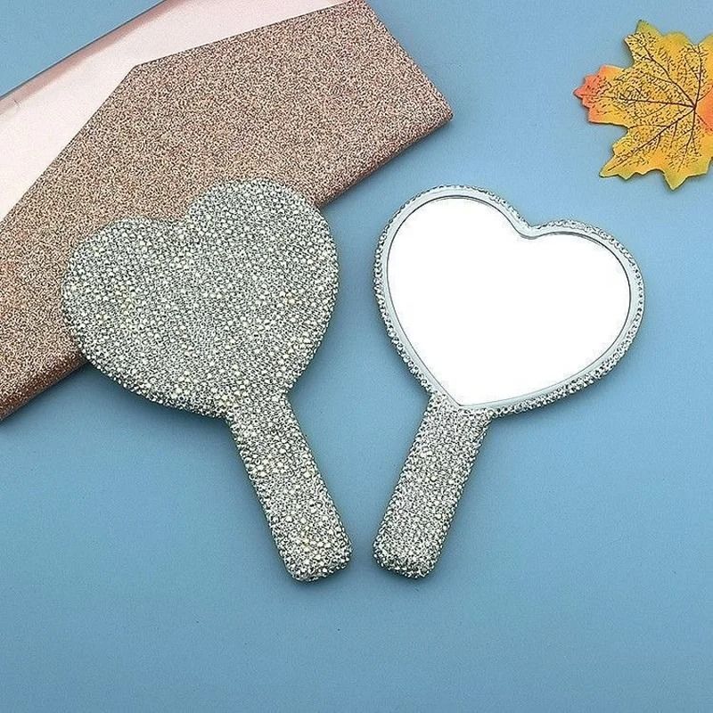 Luxe Diamond Heart Handheld Vanity Mirror 7