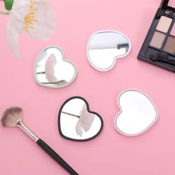 charming heart-shaped handheld beauty mirror