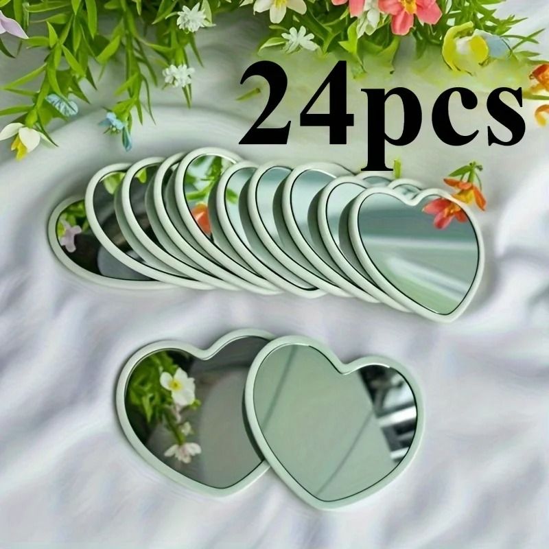 Handmade HeartShaped Mini Travel Mirror Set 8