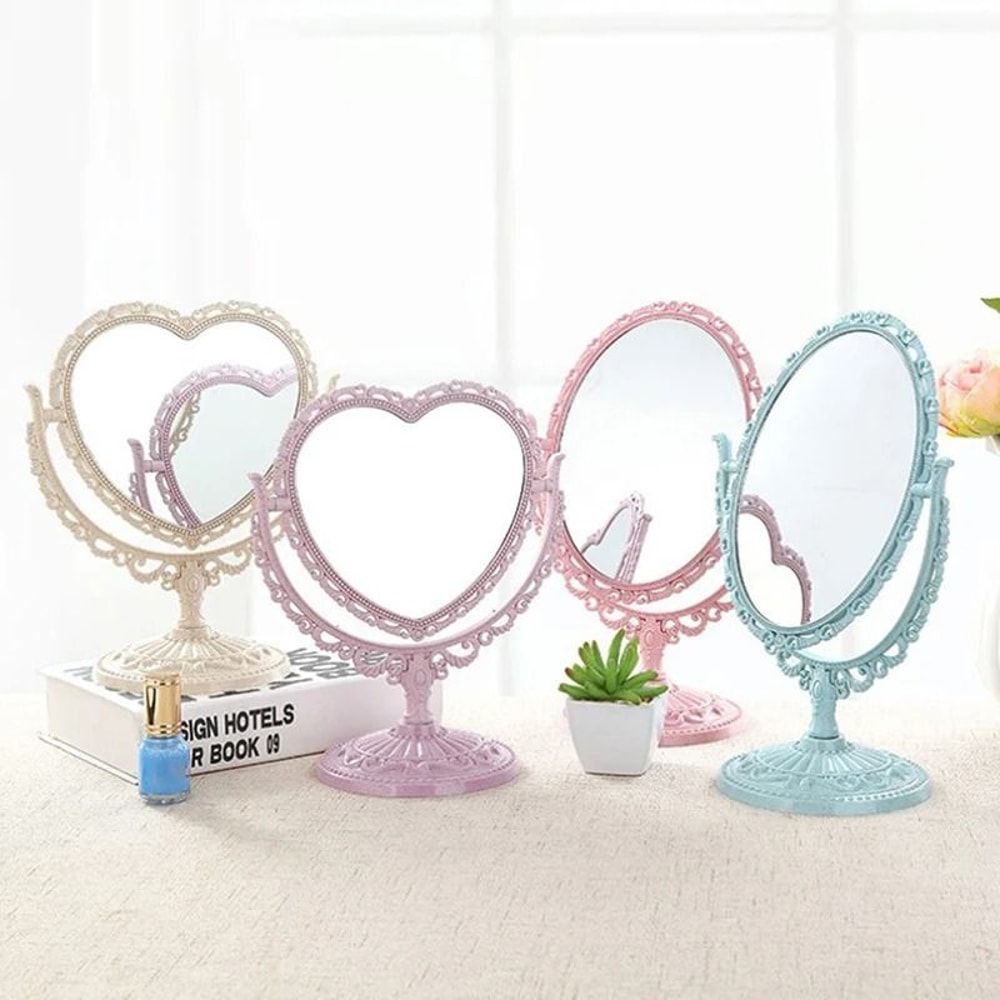 Vintage European HeartShaped Vanity Mirror 0