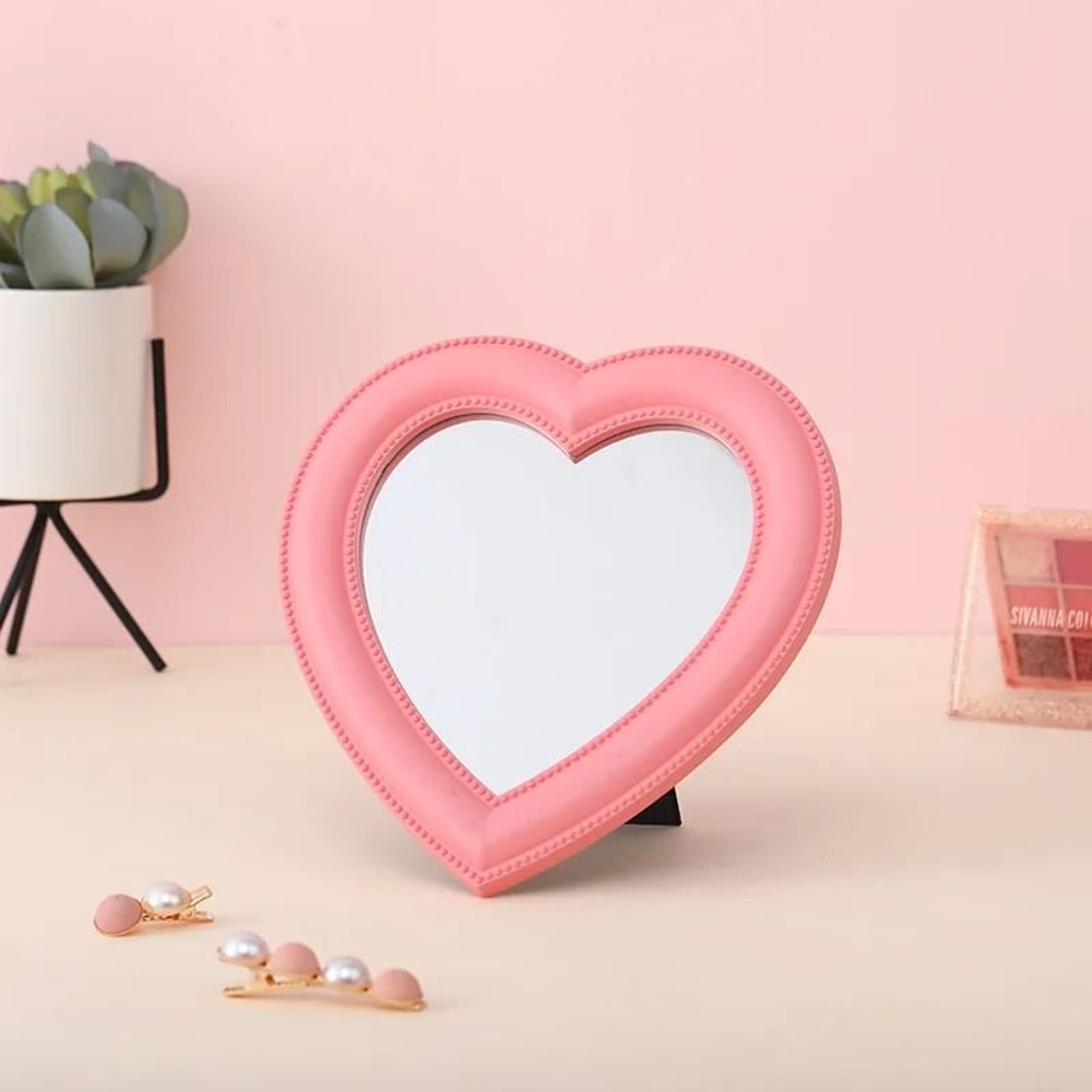 Aesthetic Pastel Heart Vanity Wall Mirror 9