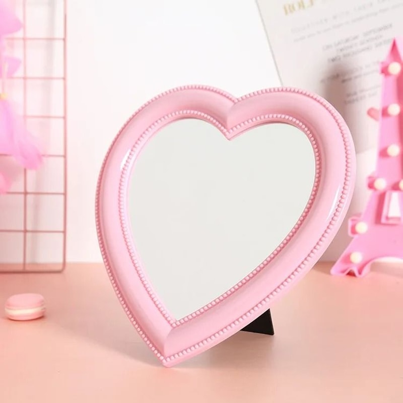 Aesthetic Pastel Heart Vanity Wall Mirror 11
