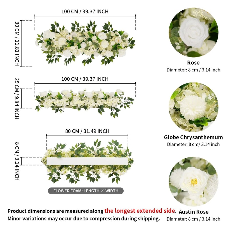 Elysian Silk Floral Row Arrangement 3