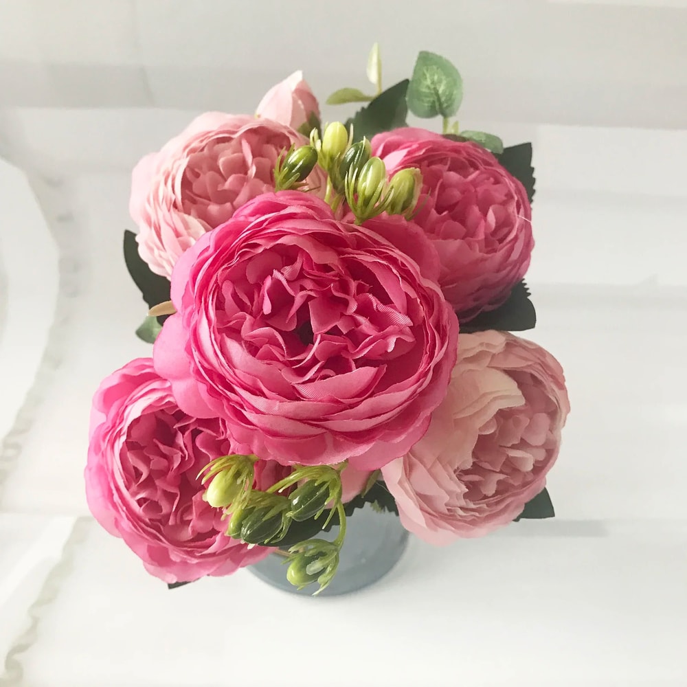 Blushing Peony Silk Heritage Bouquet 9