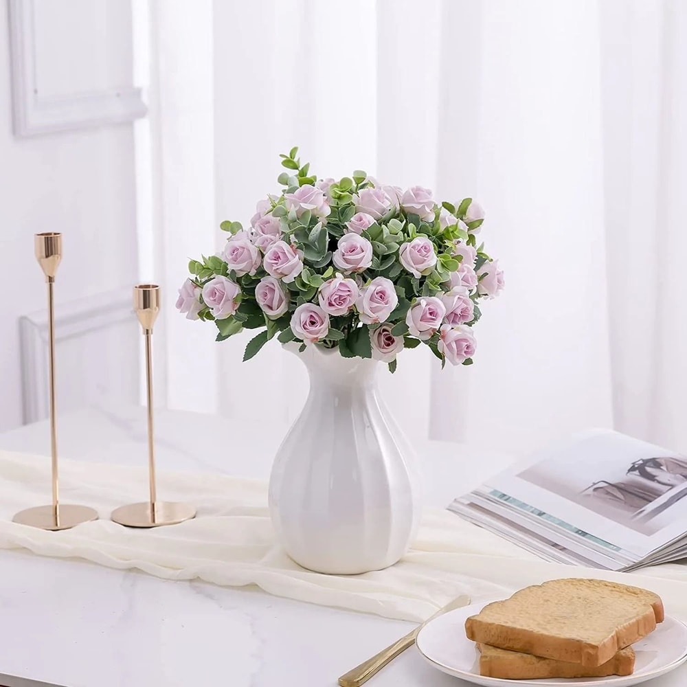 Grand Botanical Silk Rose Eucalyptus Bouquet 5