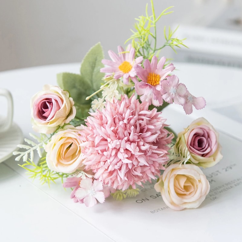 Heritage Silk Rose Hydrangea Garden Stem 9