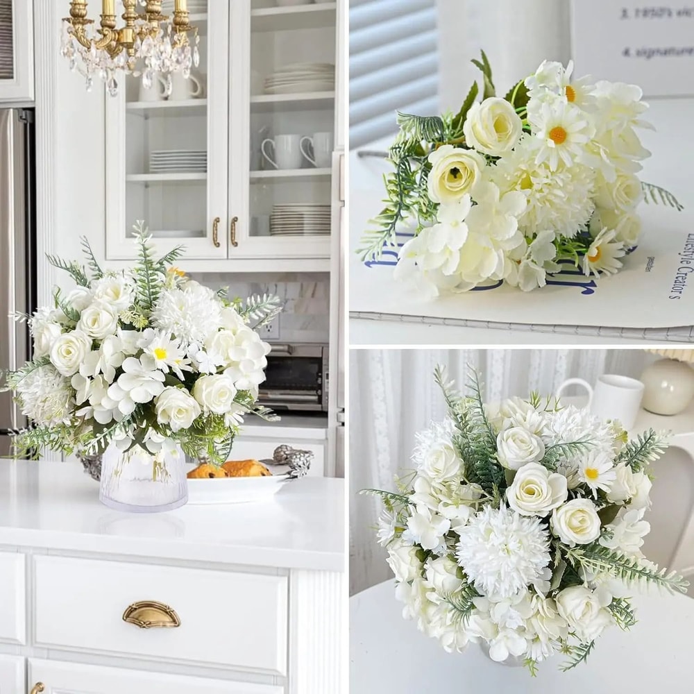 Heritage Silk Rose Hydrangea Garden Stem 2