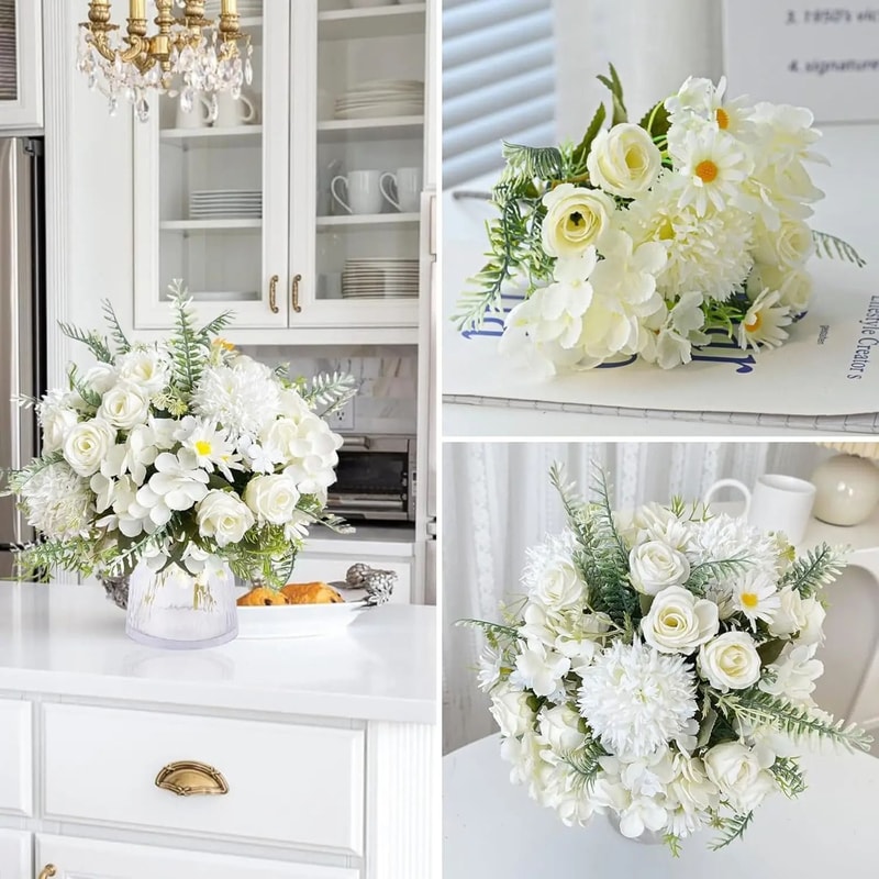 Heritage Silk Rose Hydrangea Garden Stem 2