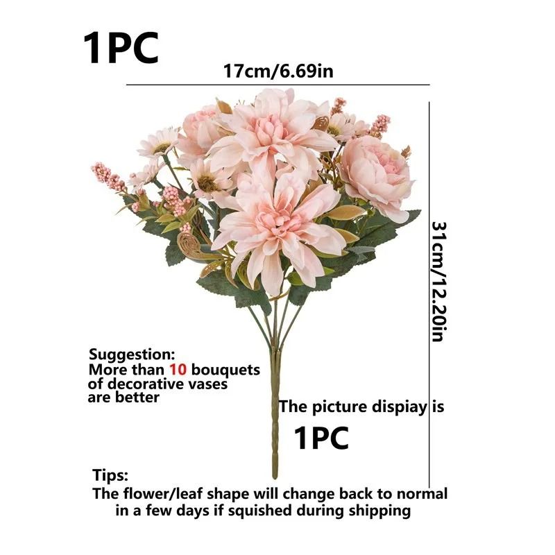 Heritage Silk Dahlia Daisy Festival Stem 5