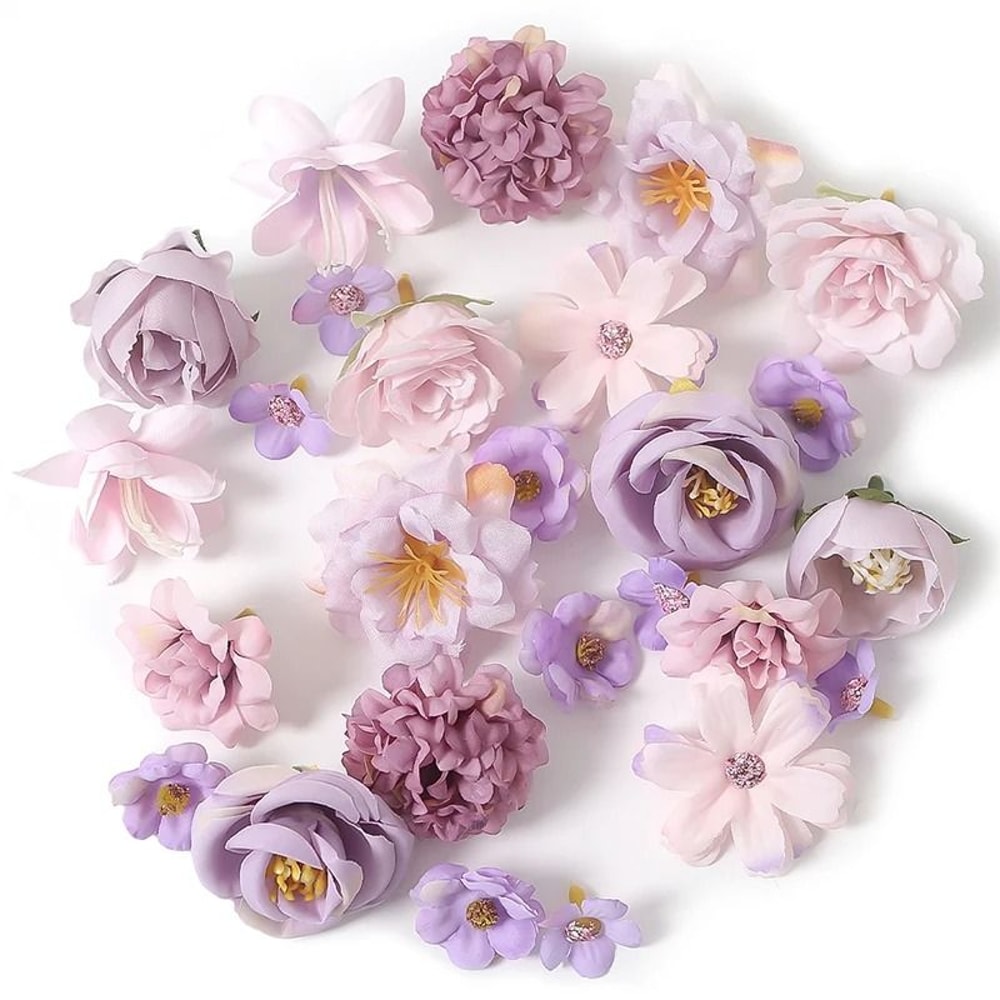 Heritage Silk Mixed Rose Bouquet Heads 7