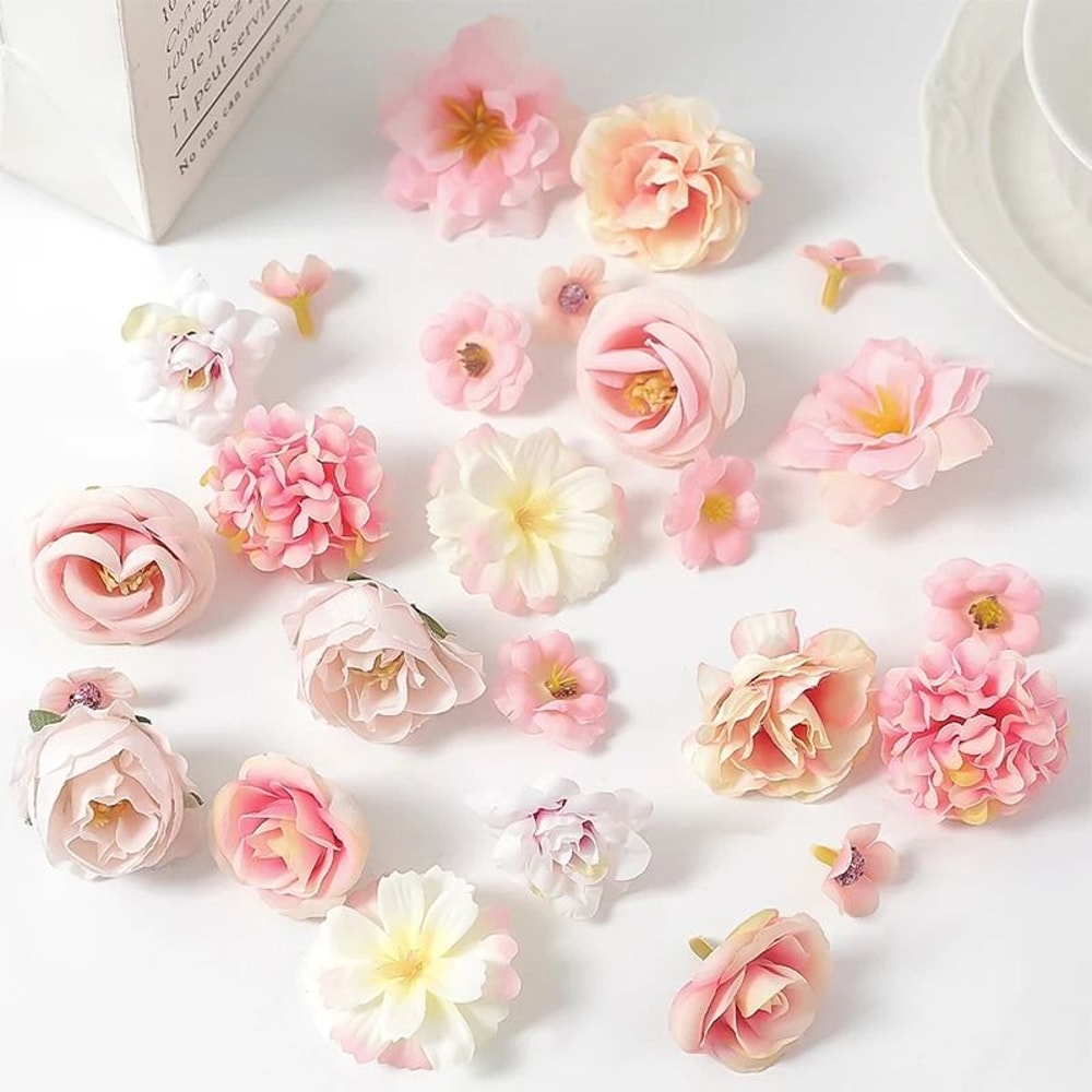 Heritage Silk Mixed Rose Bouquet Heads 15