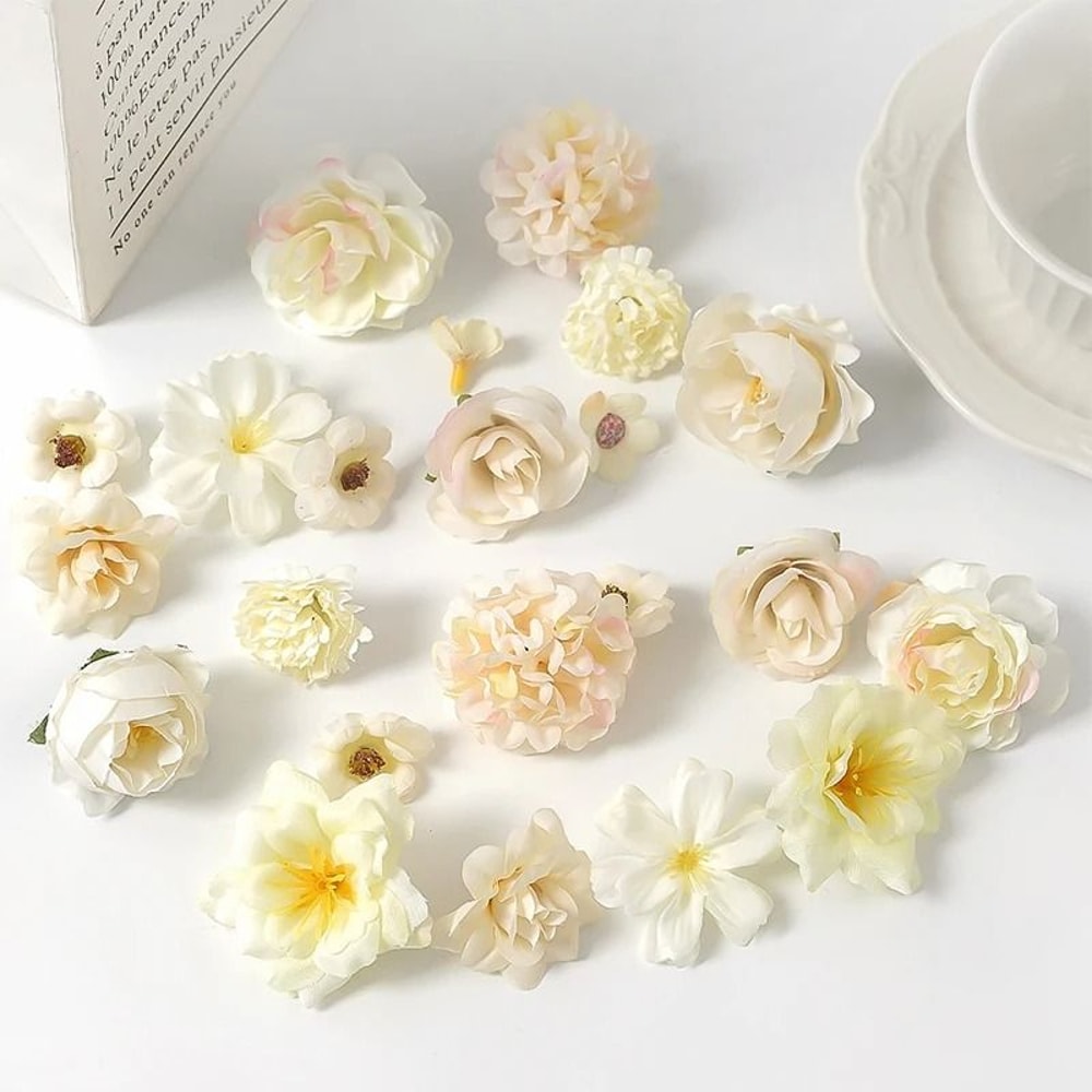 Heritage Silk Mixed Rose Bouquet Heads 8