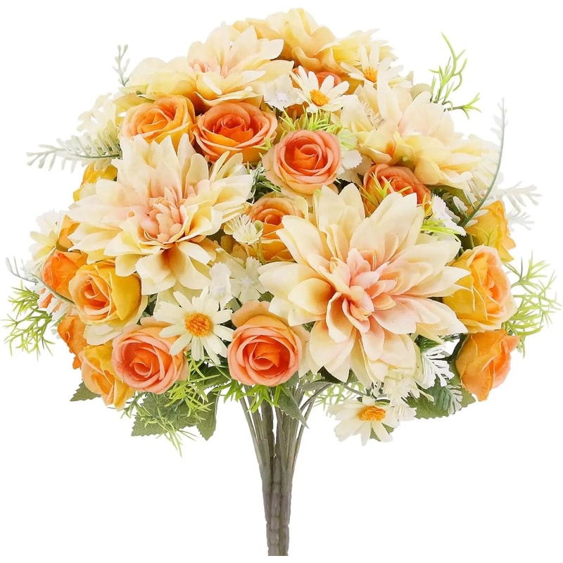 Heritage Silk Dahlia Rose Garden Stem 6