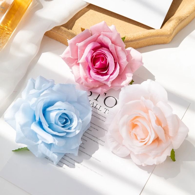 Heritage Silk Grand Rose Heads 5
