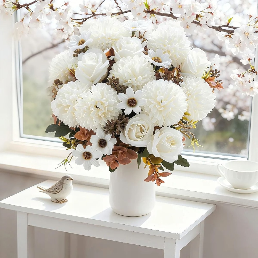 Heritage Silk Botanical Rose Stem 1