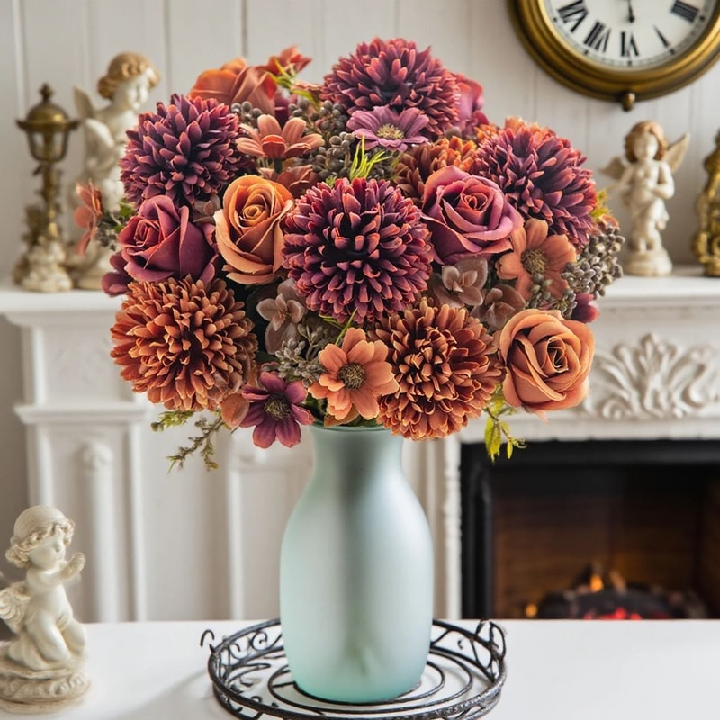 Heritage Silk Botanical Rose Stem 4