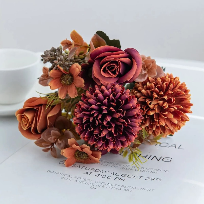 Heritage Silk Botanical Rose Stem 6