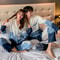 Midnight Silk Luxe Satin Couples Sleepwear 1