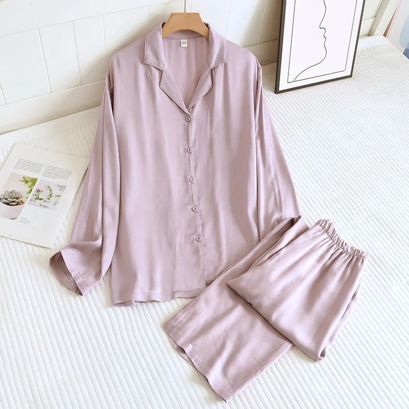 Cotton Silk Elegance Premium LongSleeved Couples Lounge Set 3
